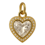 Ciondolo Cuore Pavè Pietra Bianca