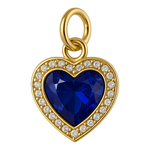 Ciondolo Cuore Pavè Pietra Blu
