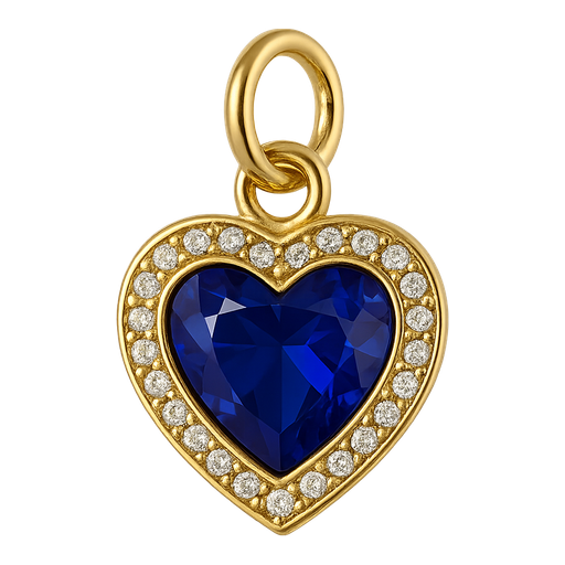 Ciondolo Cuore Pavè Pietra Blu