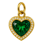 Ciondolo Cuore Pavè Pietra Verde
