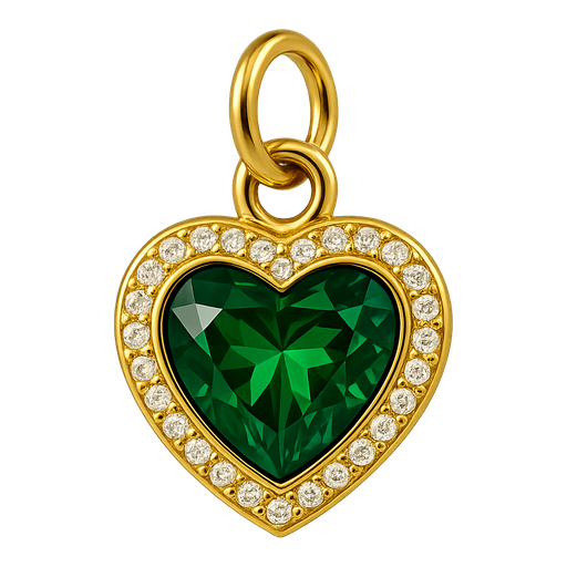 Ciondolo Cuore Pavè Pietra Verde