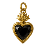 Ciondolo Cuore Sacro Grande Nero