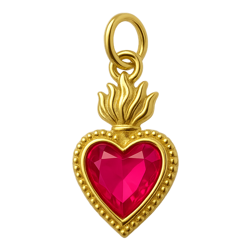 Ciondolo Cuore Sacro Grande Rosa