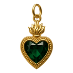 Ciondolo Cuore Sacro Grande Verde