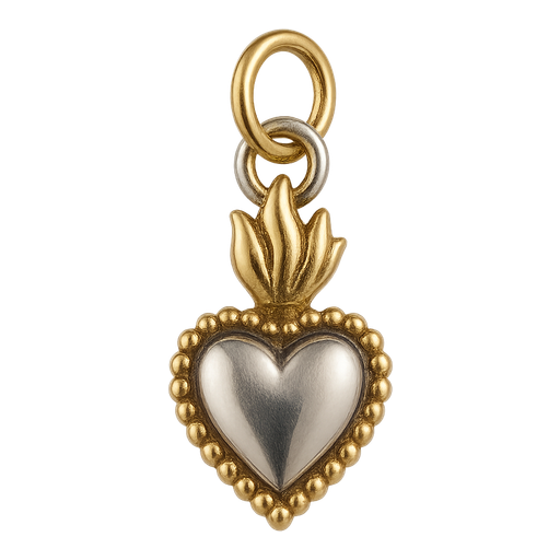Ciondolo Cuore Sacro Piccolo Argento