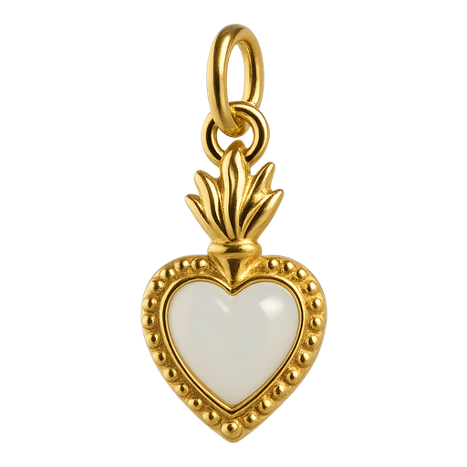 Ciondolo Cuore Sacro Piccolo Bianco