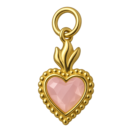 Ciondolo Cuore Sacro Piccolo Rosa Chiaro