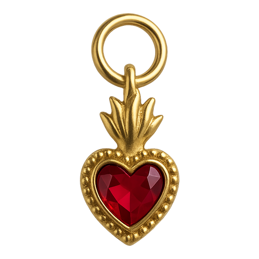 Ciondolo Cuore Sacro Piccolo Rosso