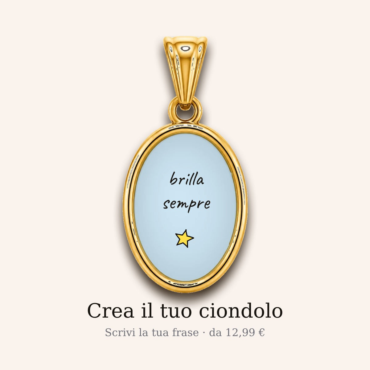 Ciondolo personalizzato con la tua frase