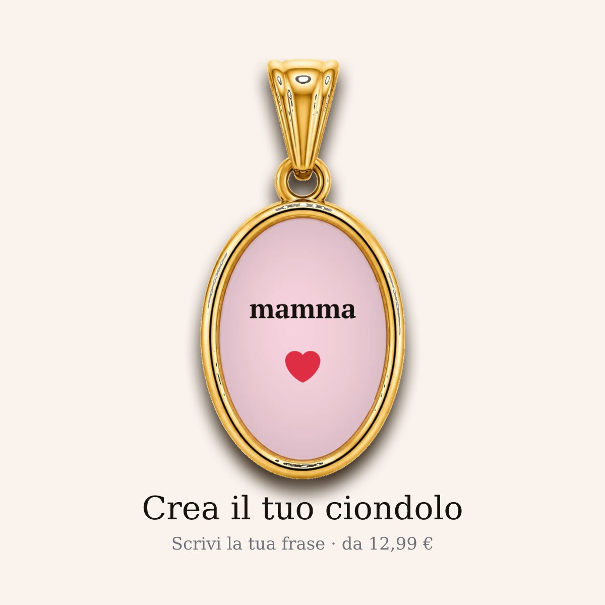 Ciondolo personalizzato con la tua frase