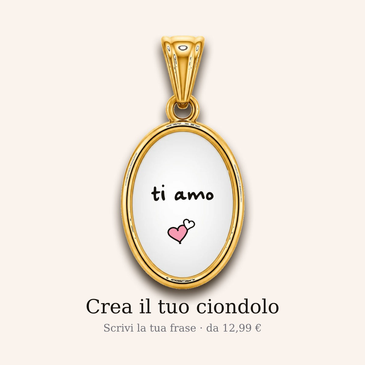 Ciondolo personalizzato con la tua frase