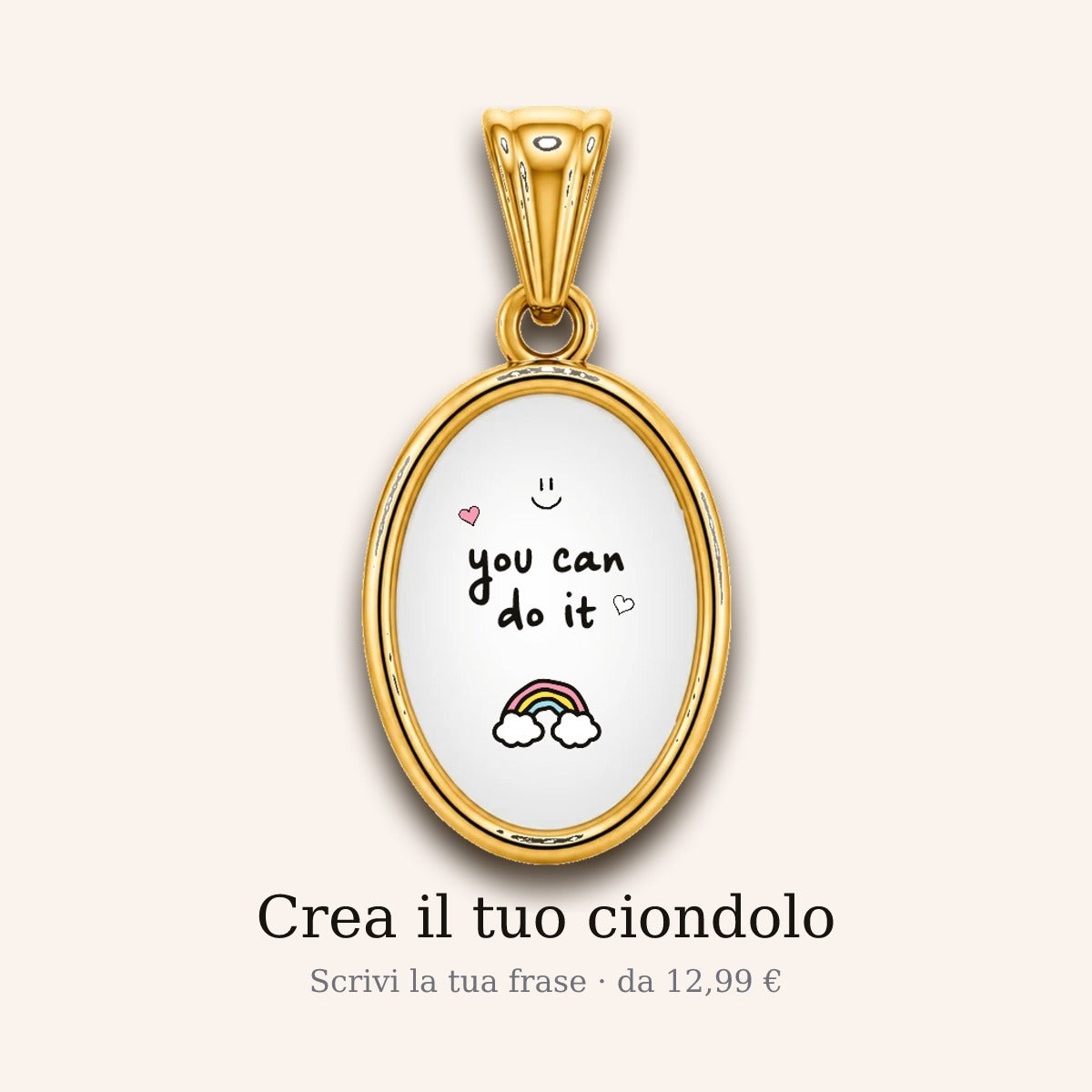 Ciondolo personalizzato con la tua frase