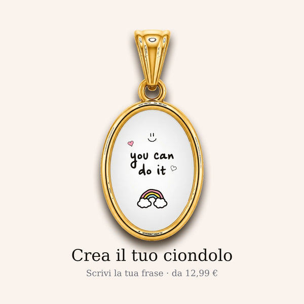 Ciondolo personalizzato con la tua frase