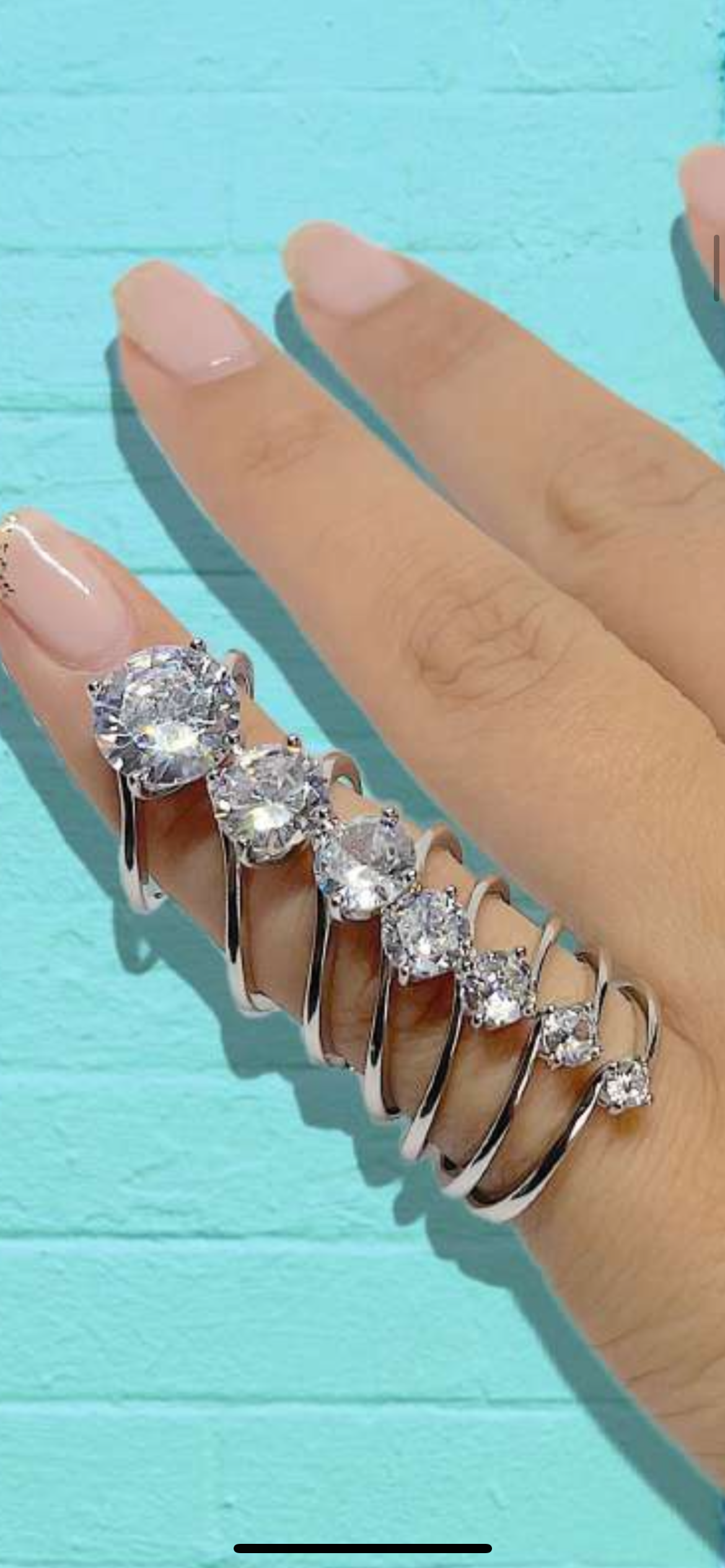 Anillo solitario de plata 925