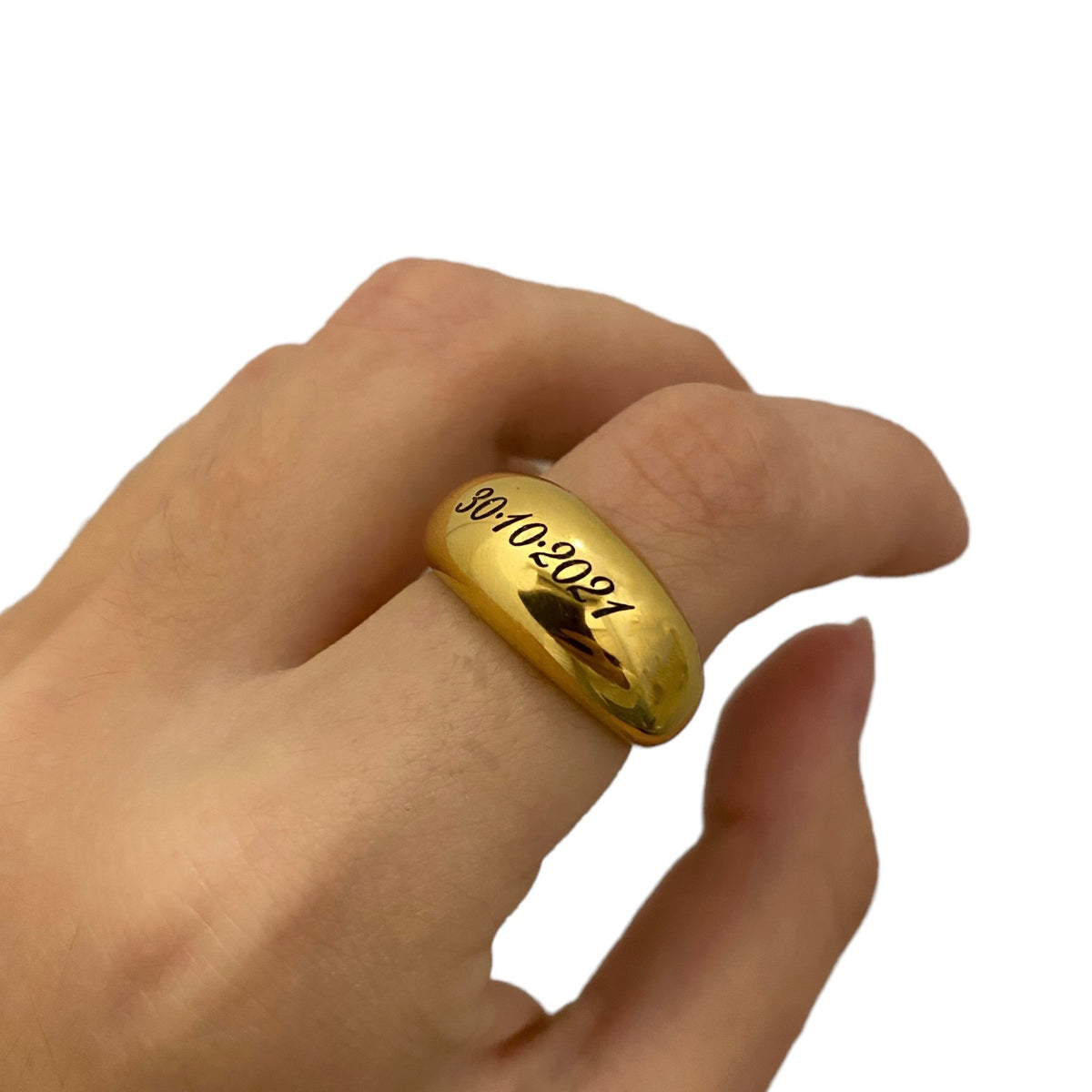 Anello Fedone Con Incisione - vista frontale