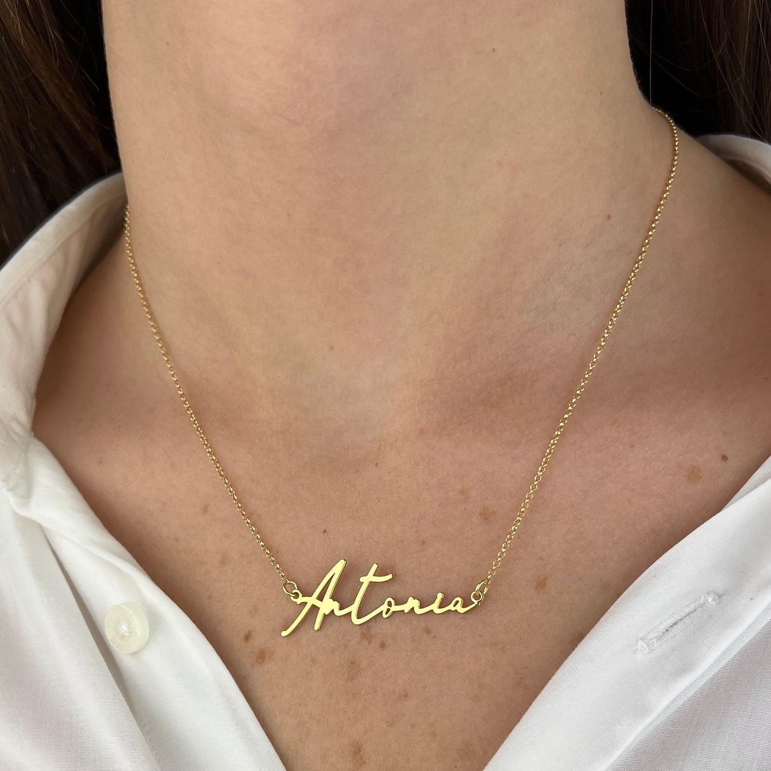 Collar con nombre de firma en plata 925