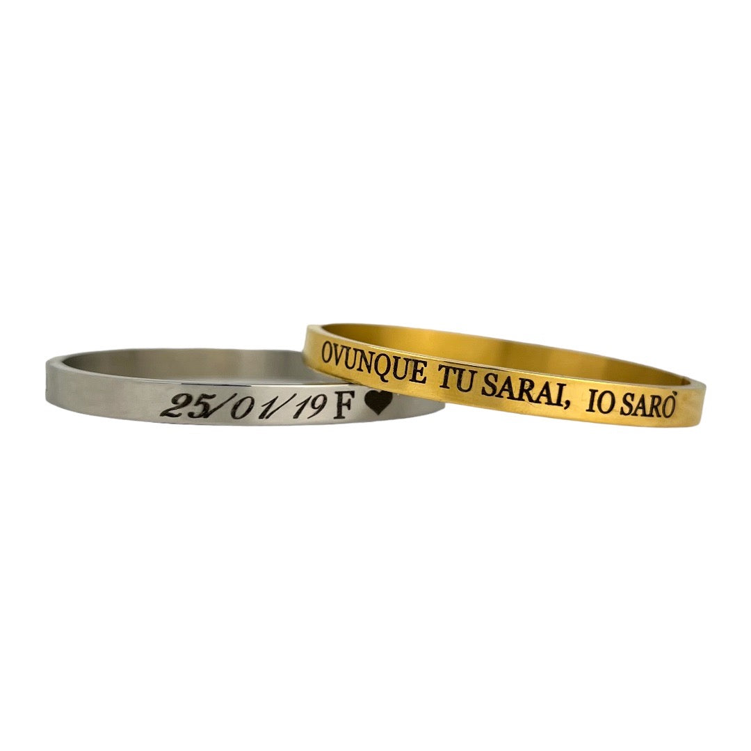 Pulsera de esposas sencilla con grabado
