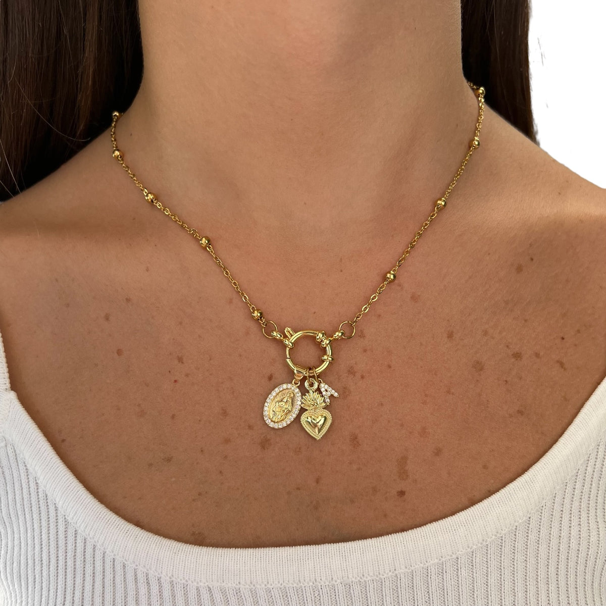 Collana Charms in oro - vista frontale