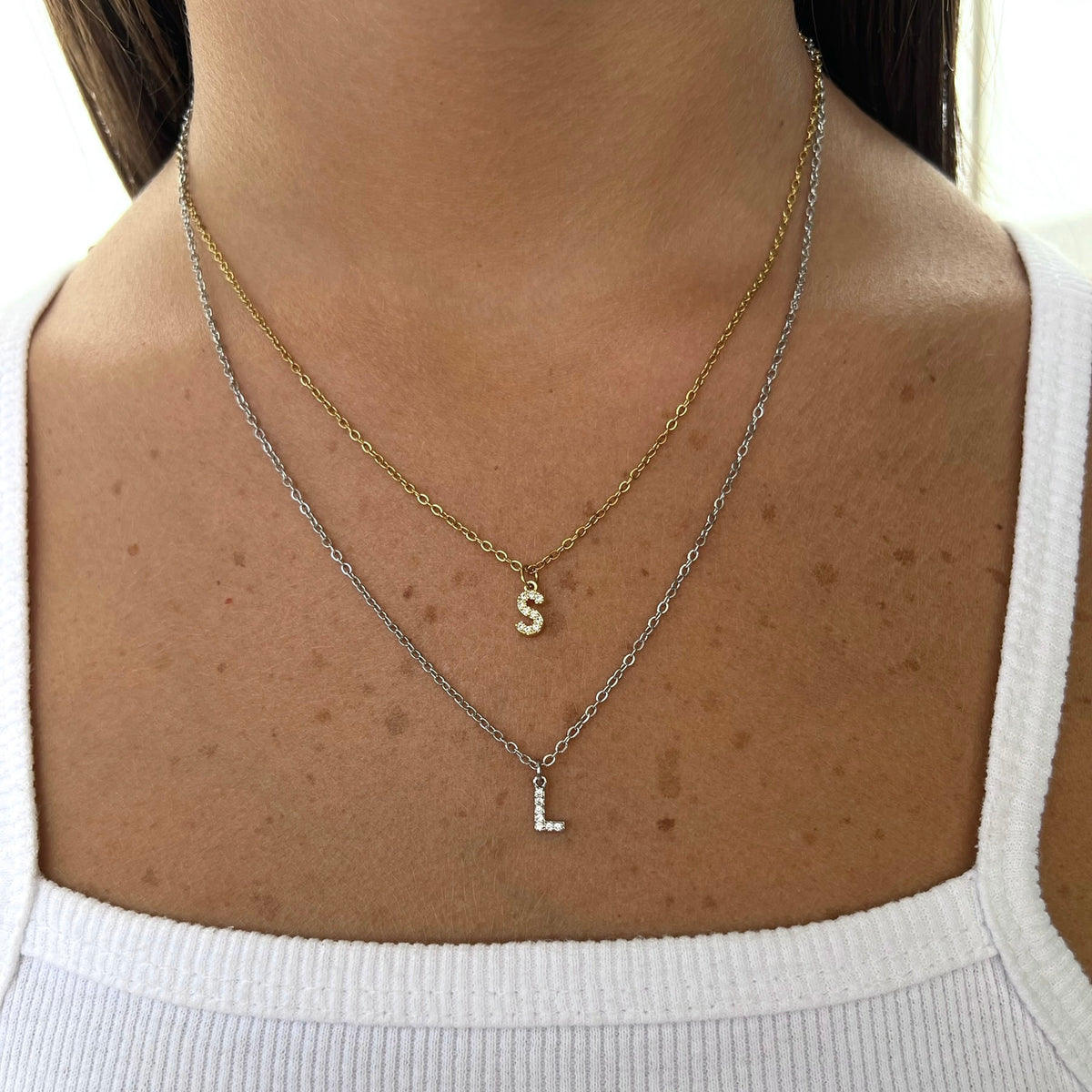 Collana Initial Mini Pavè