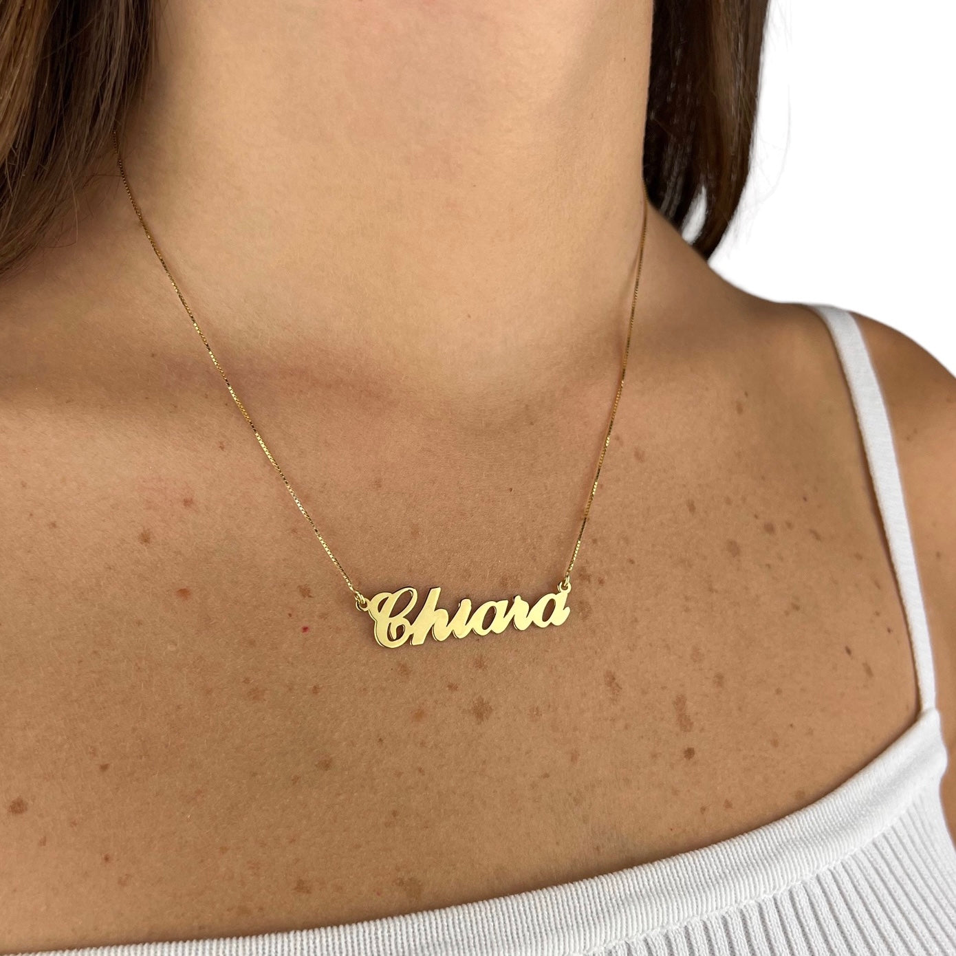 Collar con nombre en cursiva en plata 925